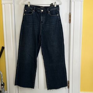 Liverpool Dark Blue Wide Leg  Crop Jeans